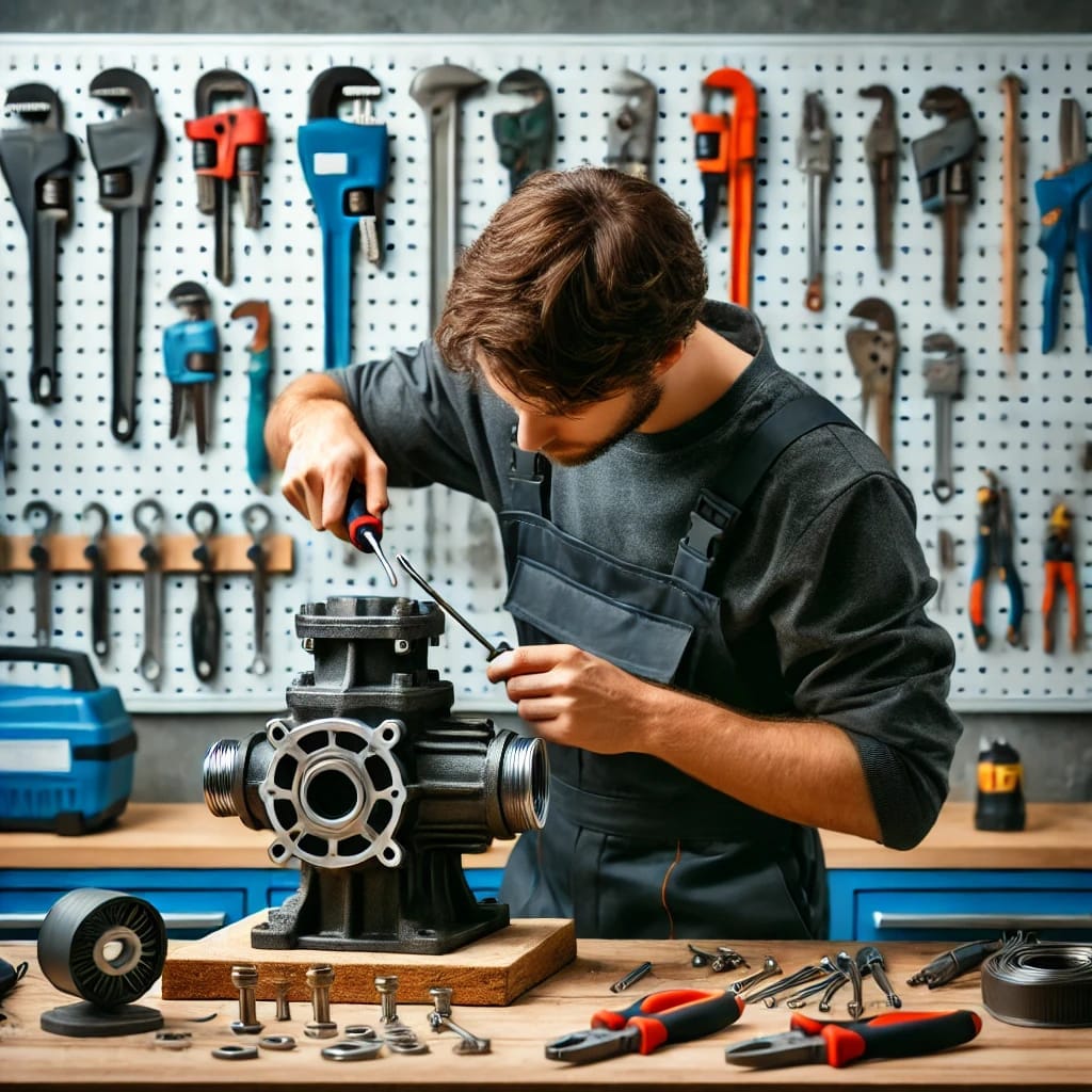 bombas, reparación, mecánica, taller